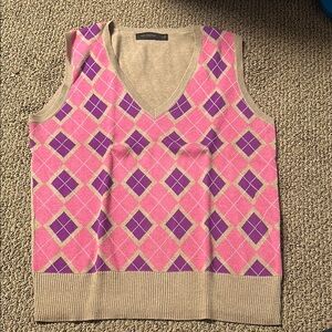 Pink and Purple Argyle Sweater Vest